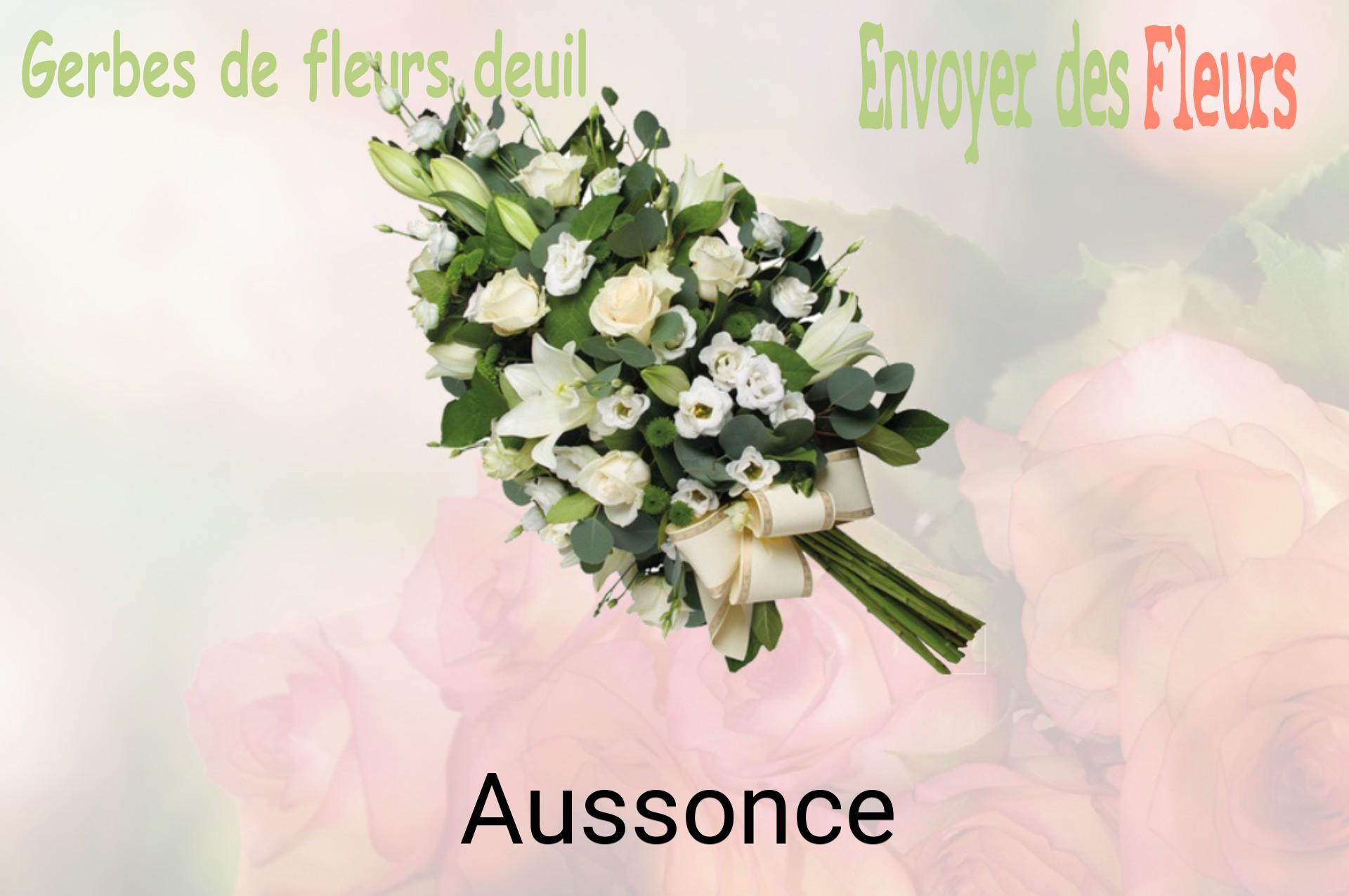 Gerbe de fleurs de deuil livrée à Aussonce